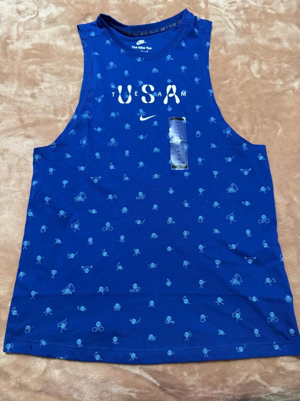 NWT Nike Team USA Olympic Gear Tank Top, Blue, Size M